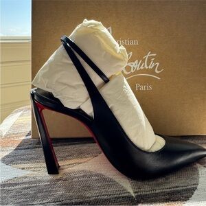 Christian Louboutin black “Condora Strap 100mm” heels 36.5